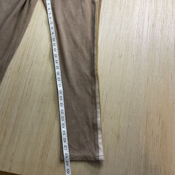 Wild Honey Taupe Jeggings Pants Size Large Zipper Leg Stripe Accent New - Picture 10 of 10